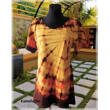 tunika - žllutohnědá batika